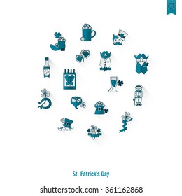 Saint Patricks Day Isolated Icon Set