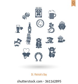 Saint Patricks Day Isolated Icon Set