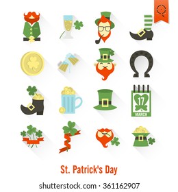 Saint Patricks Day Isolated Icon Set