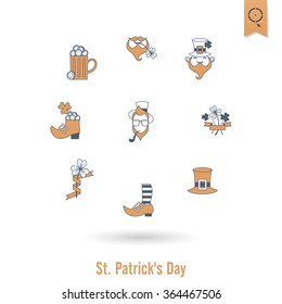 Saint Patricks Day Isolated Icon Set