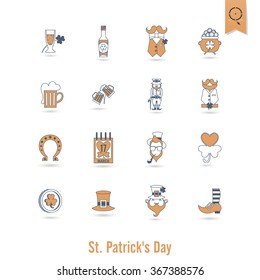 Saint Patricks Day Isolated Icon Set