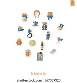 Saint Patricks Day Isolated Icon Set