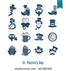 Saint Patricks Day Isolated Icon Set