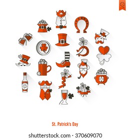 Saint Patricks Day Isolated Icon Set