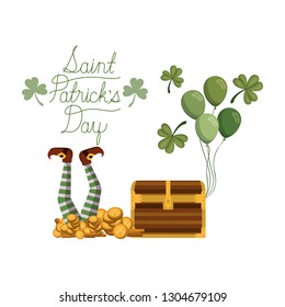 saint patrick`s day label with coins icons