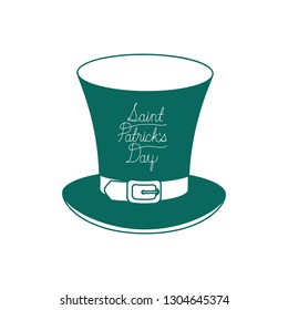 saint patrick`s day label with leprechaun hat icons