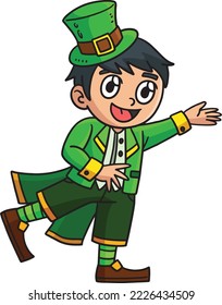 Saint Patricks Day Leprechaun Boy Cartoon Clipart 