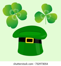 Saint Patrick's day leprechaun hat stock. Vector illustration.