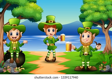 Saint Patricks Day Leprechaun Holding a beer