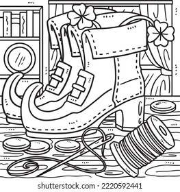 Saint Patricks Day Leprechaun Shoes Coloring Page