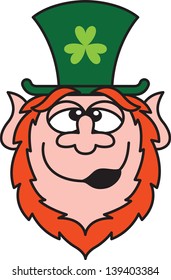 Saint Patrick's Day Leprechaun showing in his face the effects of having drunk big amounts of green beer