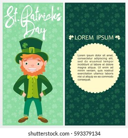 Saint Patrick's Day. Leprechaun. Template.