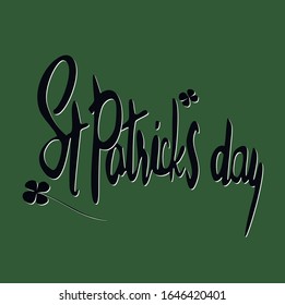 Saint Patrick's day lettering decorations on a green background