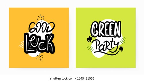 Saint Patrick's Day lettering text isolated on white. Vector holiday design element for greeting and celebrating products.