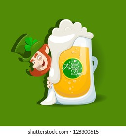 Saint Patrick's Day light beer green background