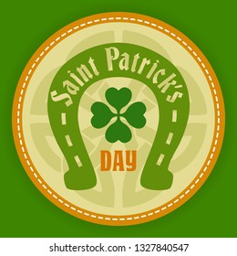 saint patricks day logo round labels icon template for beer party invitation in bar or pub happy english classic vacation star bar isolated spring party holiday ceremony leaf sign celebration plane gr