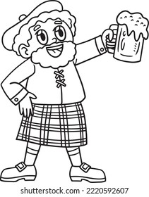 Saint Patricks Day Man Drinking Beer Isolated 