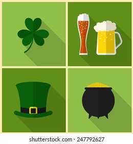 Saint Patrick's Day. Modern flat design, icons