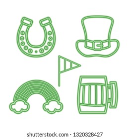 saint patricks day with neon icons