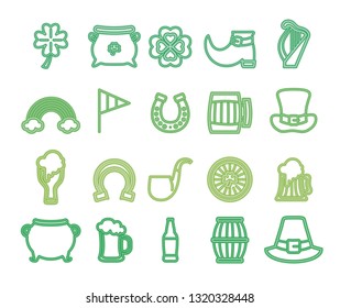 saint patricks day with neon icons