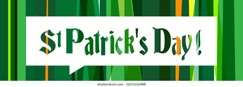 Saint Patrick's Day on green banner