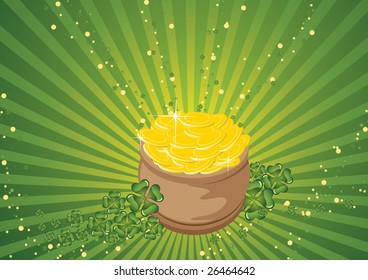 Saint Patricks Day on a green abstract background