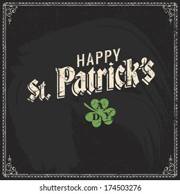 Saint patrick's day over chalkboard background. Vector illustration 