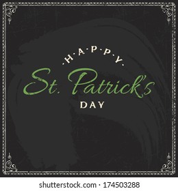 Saint patrick's day over chalkboard background. Vector illustration 