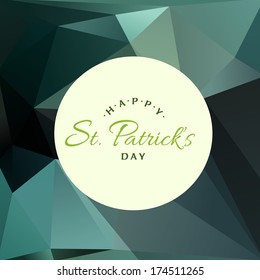 Saint patrick's day over dark green triangle background. Vector illustration template