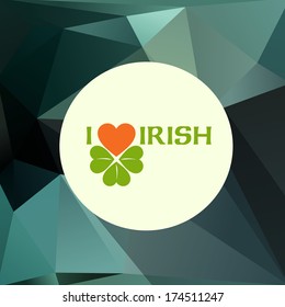saint patrick's day over darkness green triangle background vector painting pattern happy classic vacation ritual star traditional hilarious spring holiday natural american culture fun funny ceremony