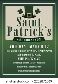 saint Patrick's day party celebration poster flyer social media post design