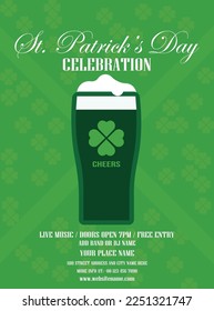 Saint Patrick's day party flyer poster or social media post design