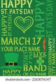 saint Patrick's day party flyer  poster or social media post design