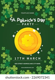 saint Patrick's day party poster flyer social media post design