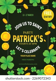 saint Patrick's day party poster flyer social media post design
