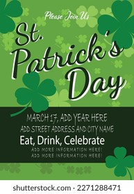 saint Patrick's day party poster flyer social media post design