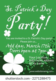 saint Patrick's day party poster flyer social media post design