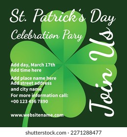 saint Patrick's day party poster flyer social media post design