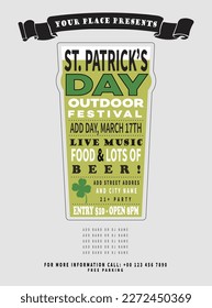 saint Patrick's day party poster flyer social media post design