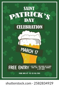 saint Patrick's day party poster flyer social media post design