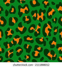 Saint Patrick's Day pattern with green leopard print. Irish leprechaun shenanigans lucky charm. Kiss me, I am Irish. Colorful print for poster, card, textiles, wallpaper, backgrounds. svg