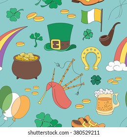 Saint Patricks Day pattern. Vector illustration, EPS 10