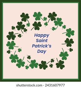 Saint Patricks Day Poster, Banner, Template, Social media post, leaflet, leaf, wishes