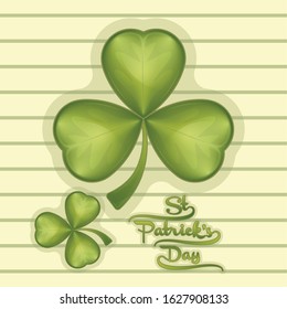 Saint Patricks day poster with a clover - Vector