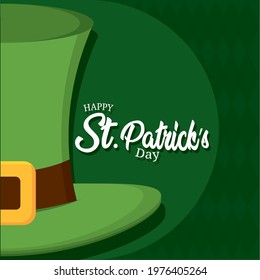 Saint patricks day poster Elf hat Vector illustration