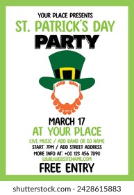 Saint Patrick's day poster flyer social media post design