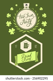 Saint Patrick's Day poster vector illustration.