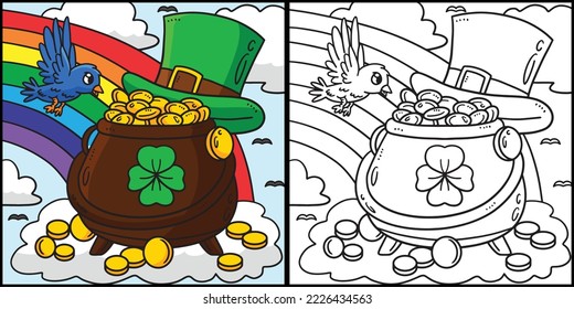 Saint Patricks Day Pot Of Gold Illustration