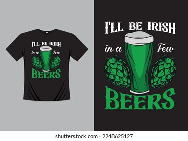 Saint Patricks Day Printable T shirt Design Template