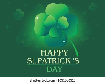 Saint Patrick's Day Retro Background.  Vector design greetings card. Clover design illustration